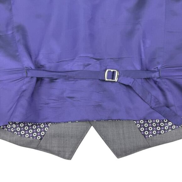 TED BAKER Men's Wool Modern Fit Vest Sz 42R Gray Purple - Picture 7 of 7